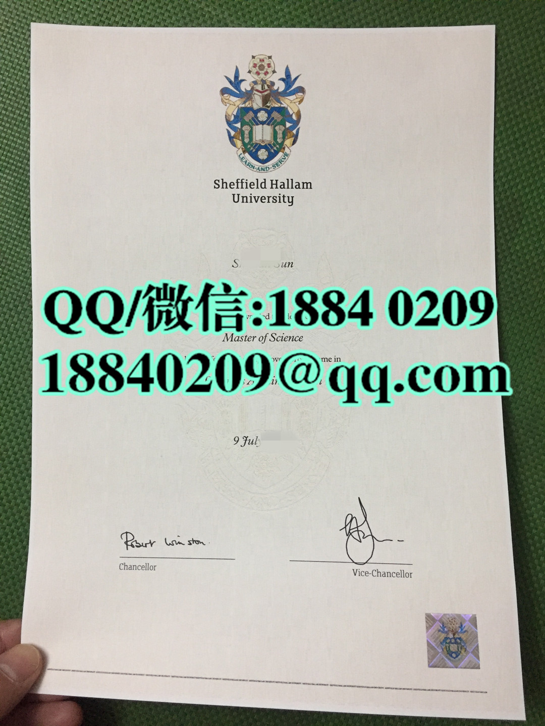 英国谢菲尔德哈勒姆大学硕士毕业证，sheffield hallam university diploma