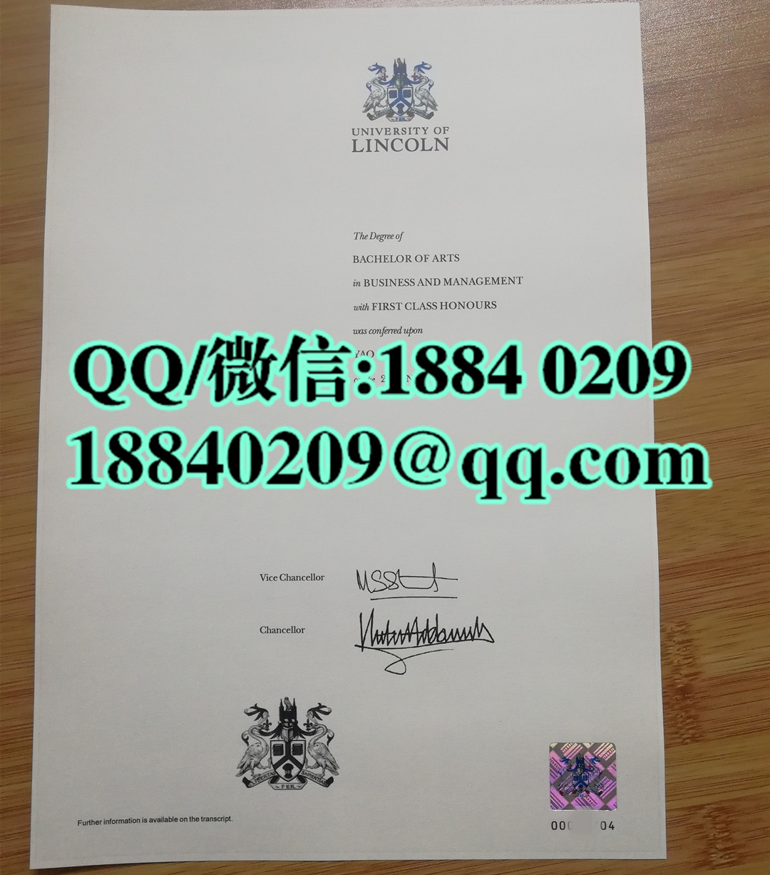 英国林肯大学University of Lincoln毕业证图片，University of Lincoln diploma