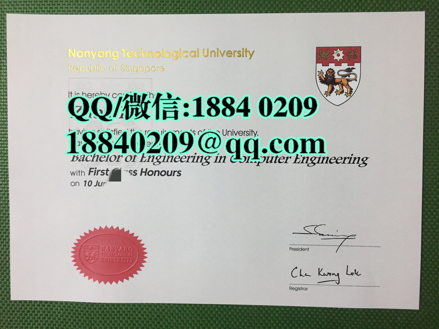 新加坡南阳理工大学本科毕业证，Nanyang Technological University diploma