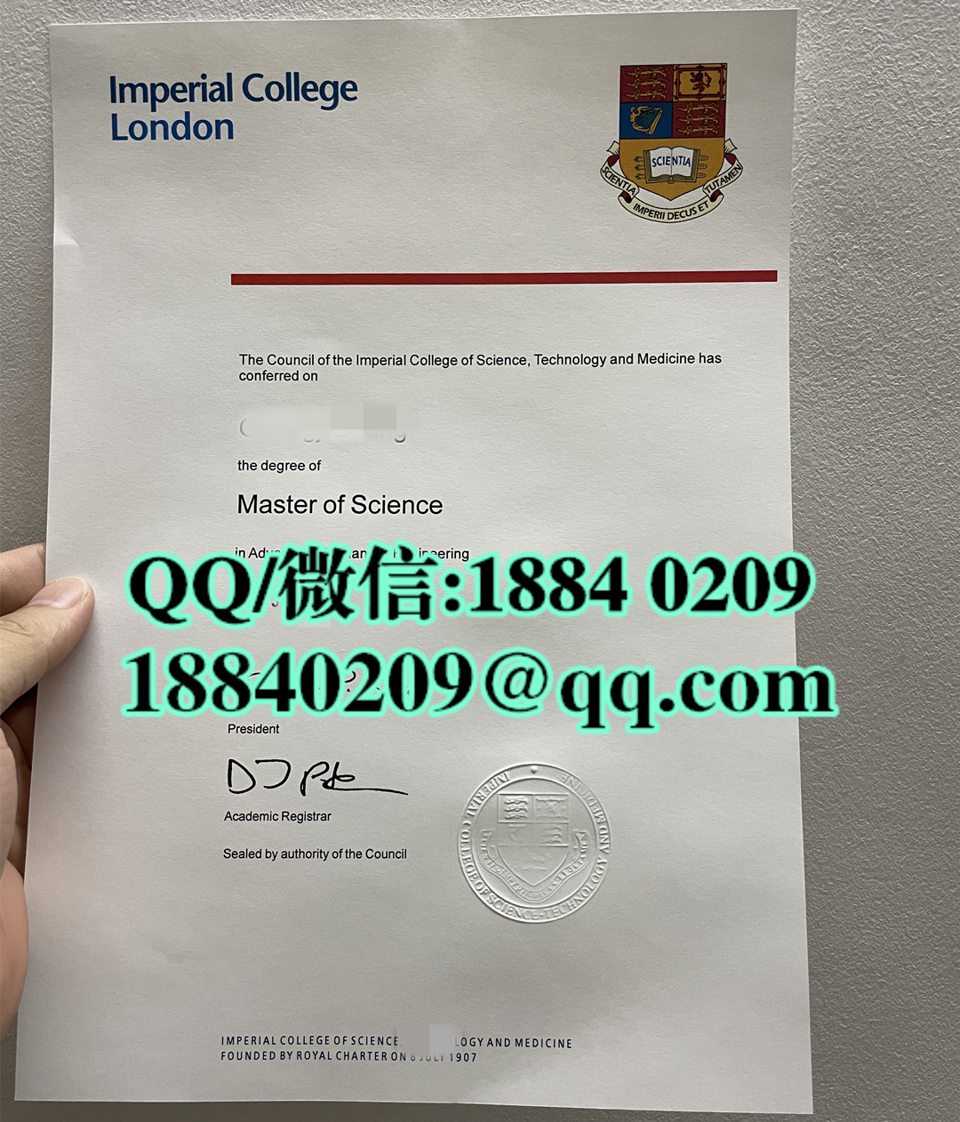 旧版本：英国帝国理工学院(IC)毕业证，Imperial College London diploma degree