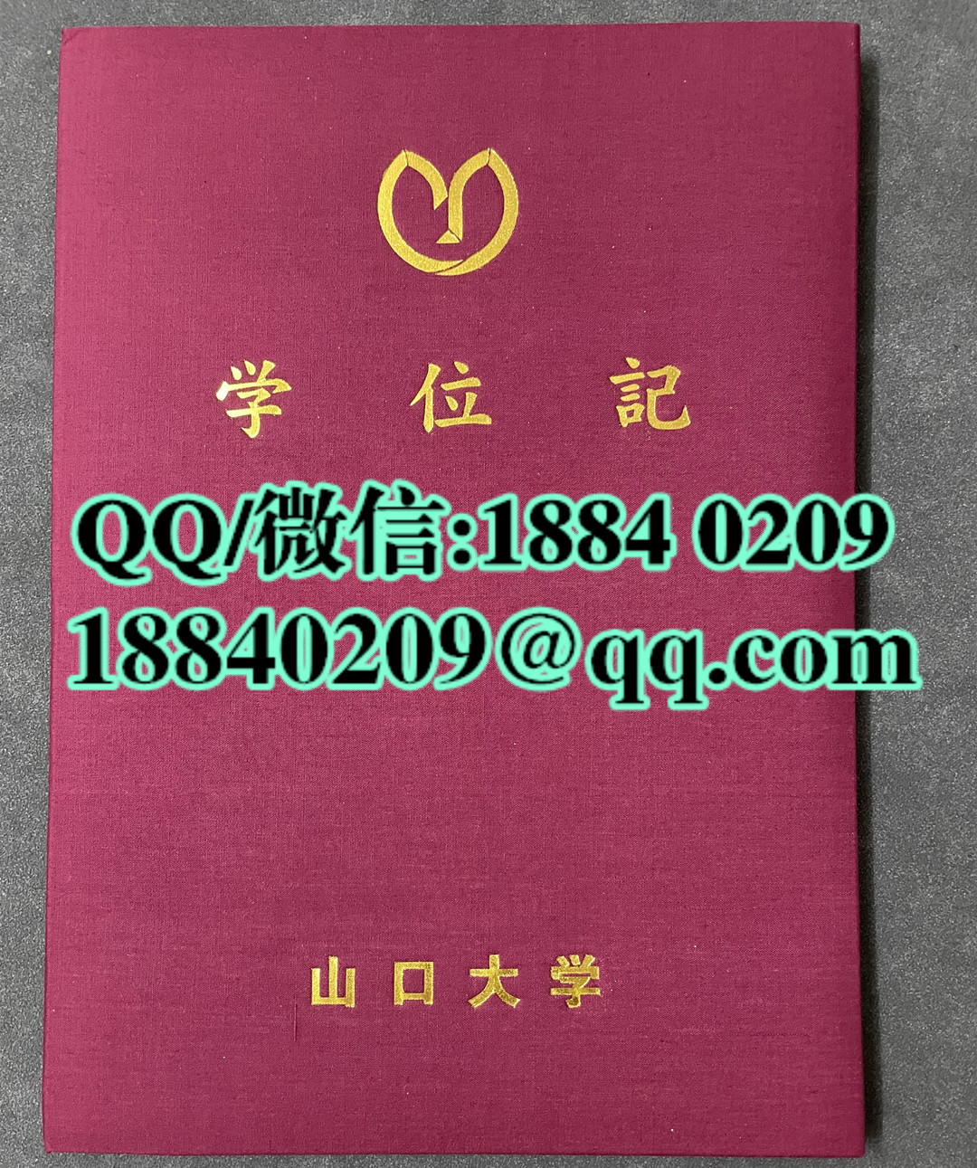日本山口大学卒业证书学位记外壳，日本山口大学毕业证外壳