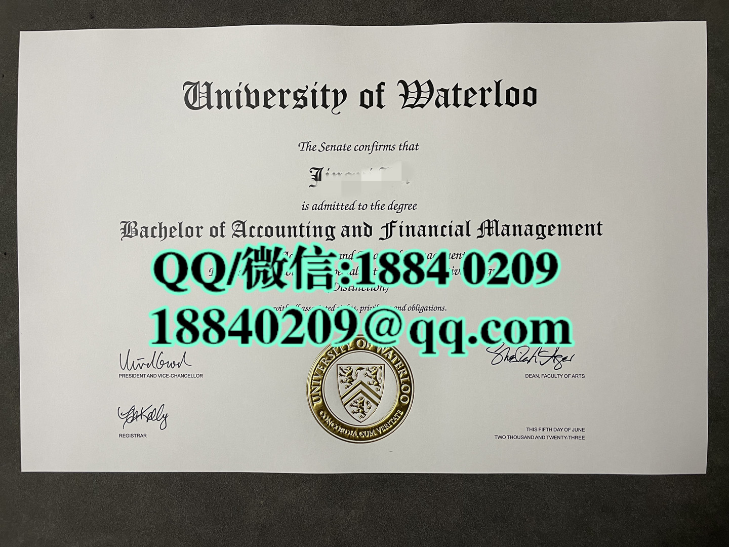 加拿大滑铁卢大学(Waterloo)毕业证成绩单留信网认证，University of Waterloo diploma degree