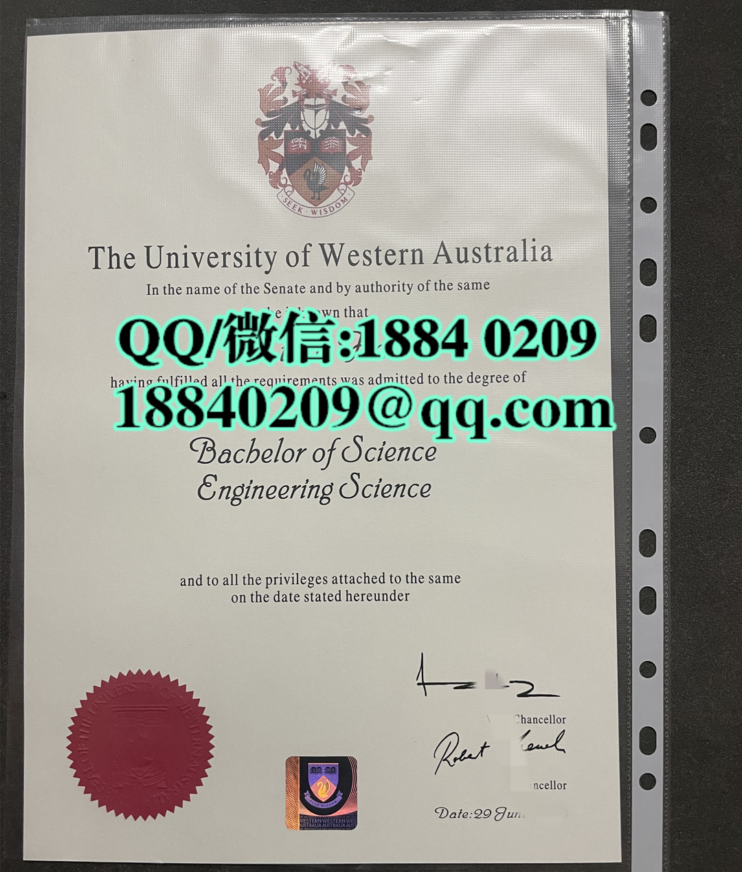 西澳大学毕业证成绩单留才认证，University of Western Australia diploma degree