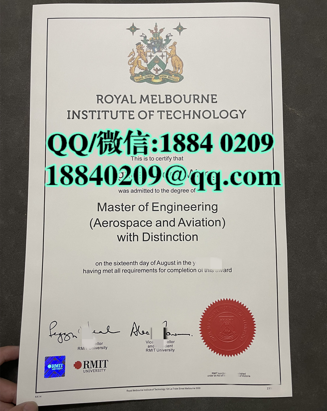 2023年墨尔本皇家理工大学硕士学位毕业证，RMIT University master degree