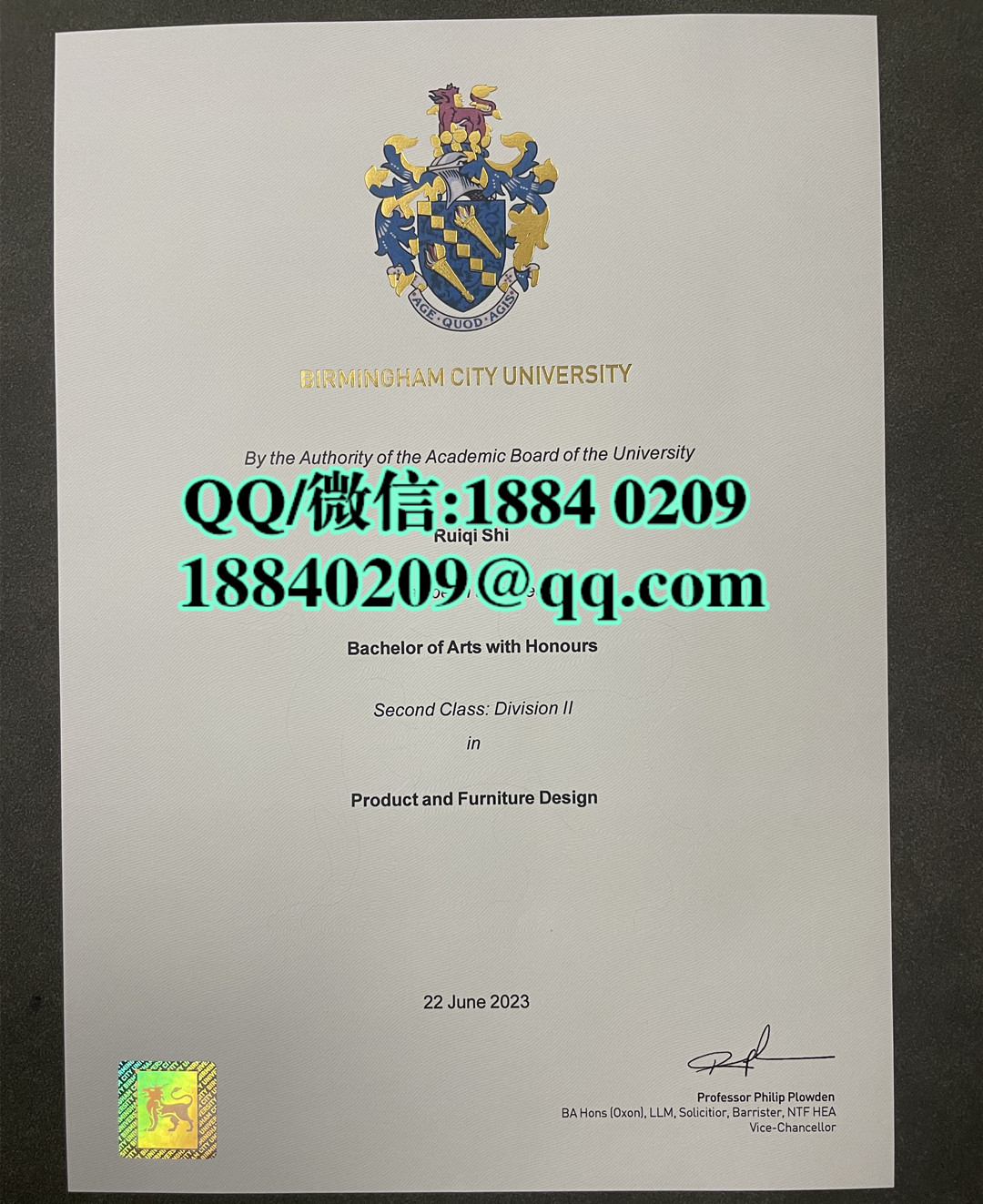 2023年英国伯明翰城市大学毕业证成绩单，伯明翰城市大学学历留才认证