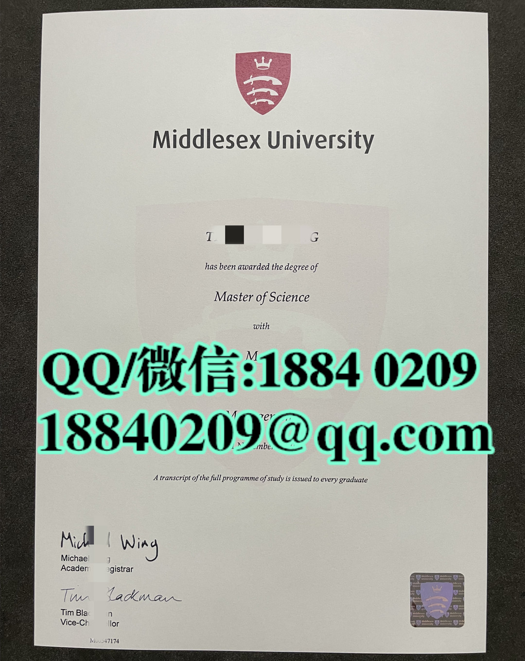 定制英国密德萨斯大学毕业证成绩单，Middlesex University diploma degree