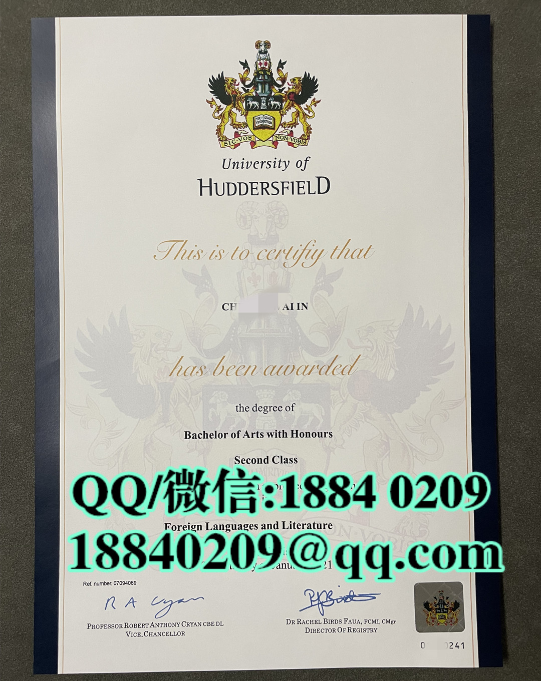 英国哈德斯菲尔德大学毕业证学位证，University of Huddersfield diploma degree
