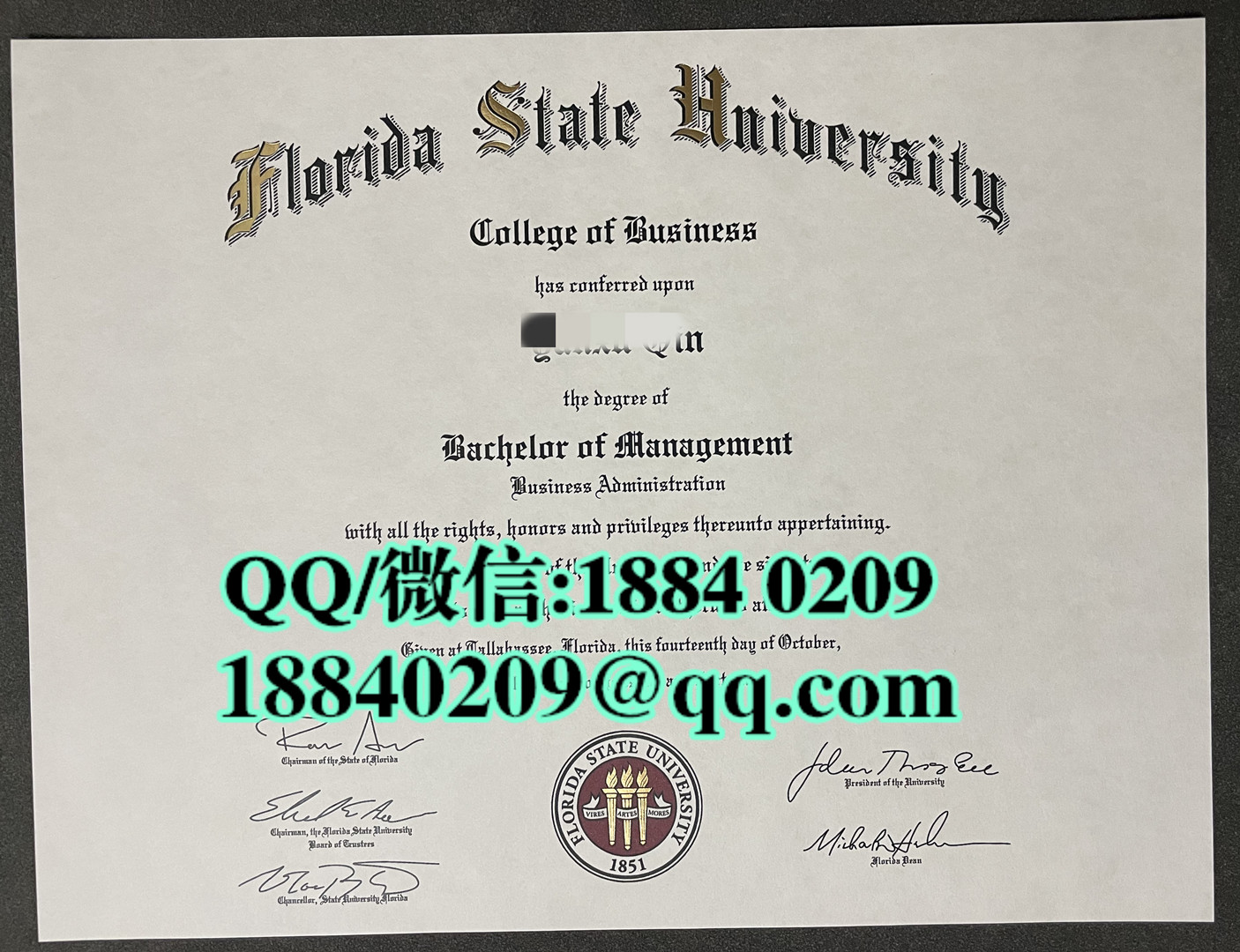 定制美国佛罗里达州立大学毕业证学位证，florida state university diploma degree