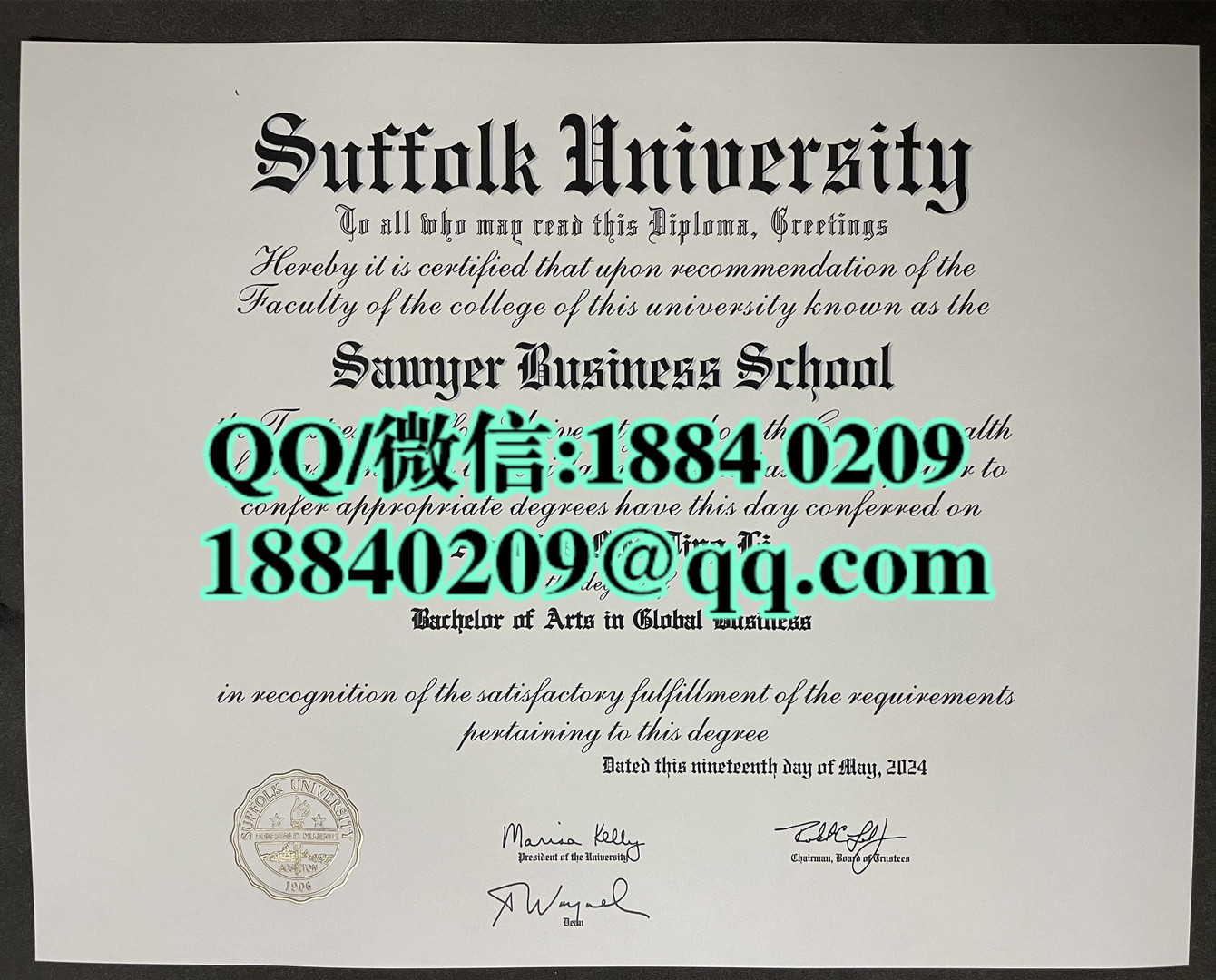 美国萨福克大学毕业证学位证，suffolk university diploma degree