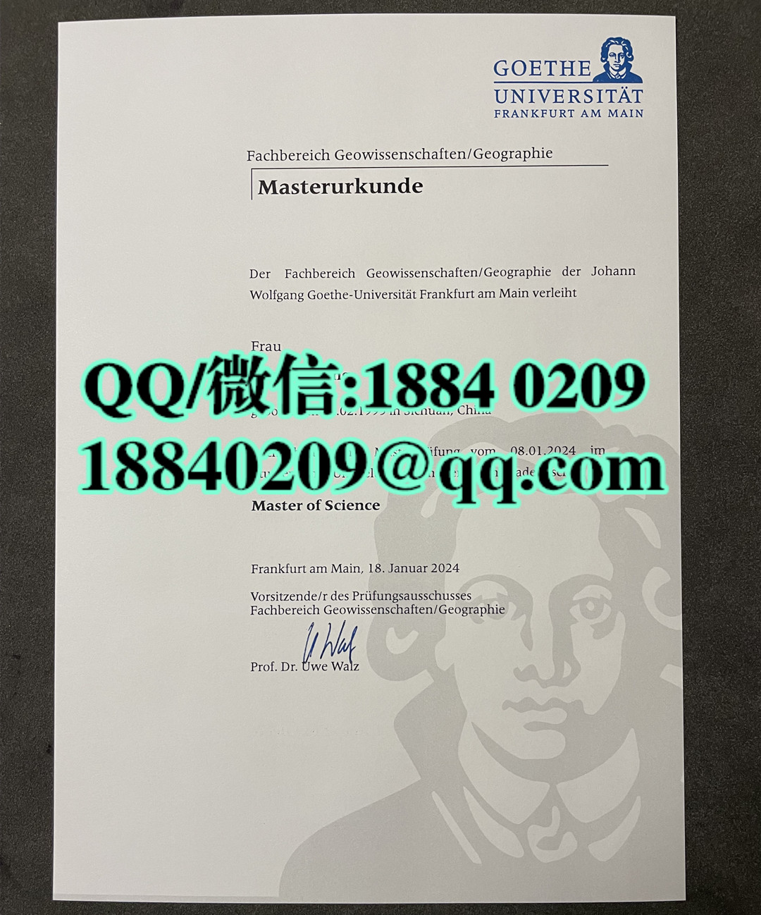 法兰克福大学Goethe University Frankfurt毕业证，德国歌德大学毕业证学位证