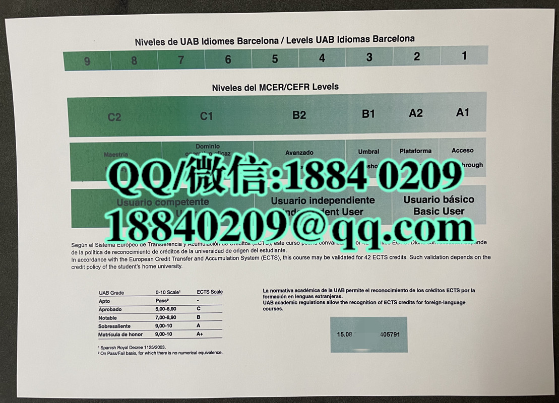 巴塞罗那自治大学成绩单，Universitat de Barcelona diploma degree