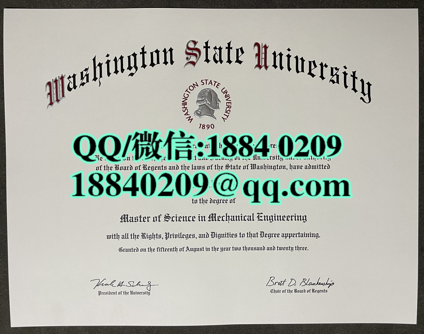 美国华盛顿州立大学硕士毕业证，Washington State University master degree