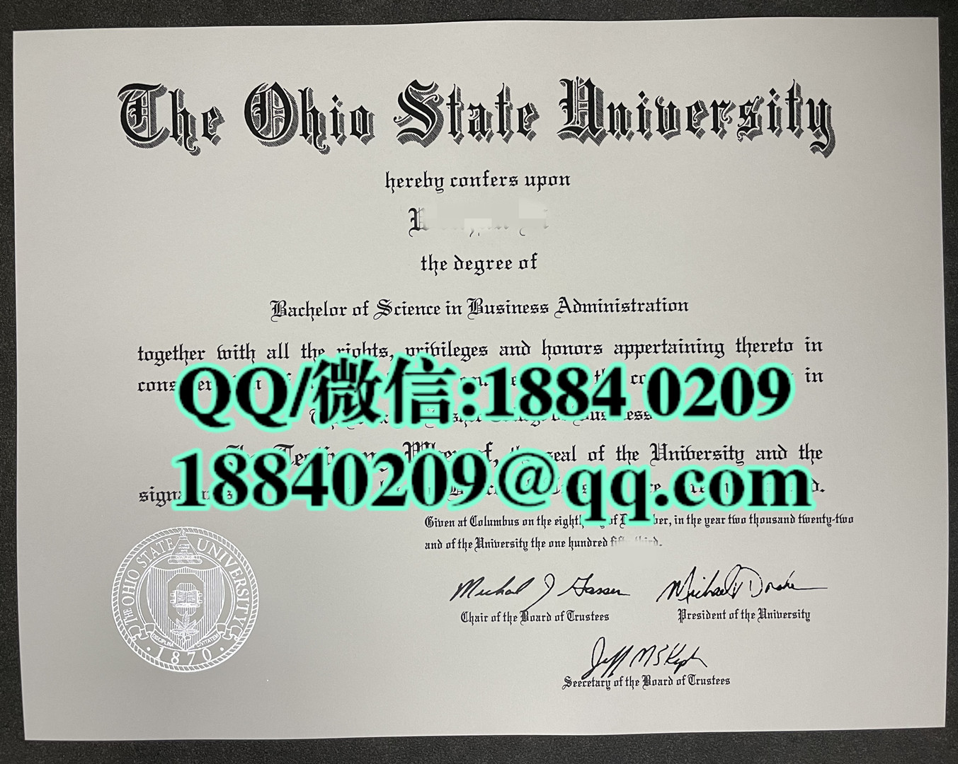 美国俄亥俄州立大学毕业证学位证，The Ohio State University diploma degree