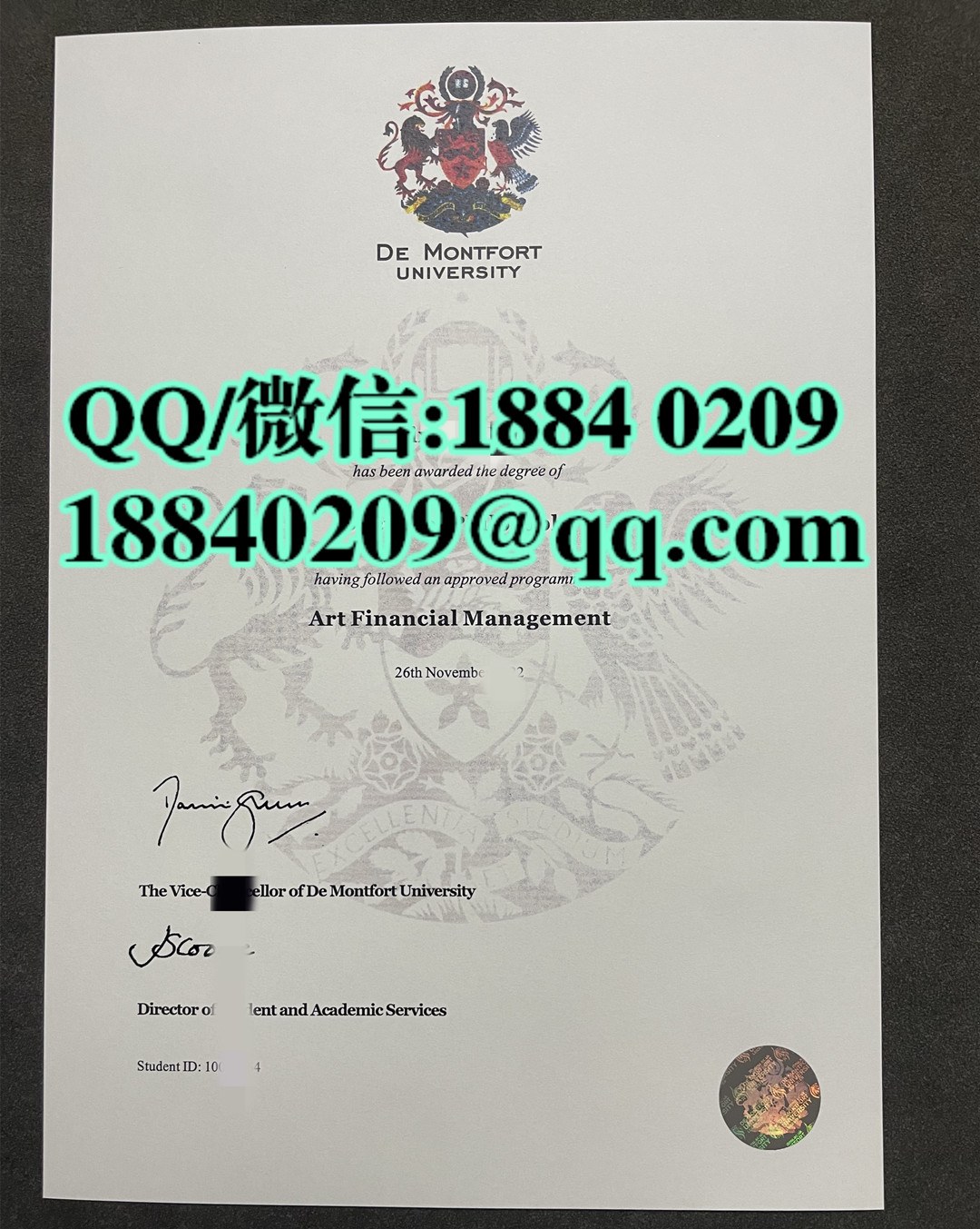 英国德蒙福特大学毕业证学位证，De Montfort University diploma degree