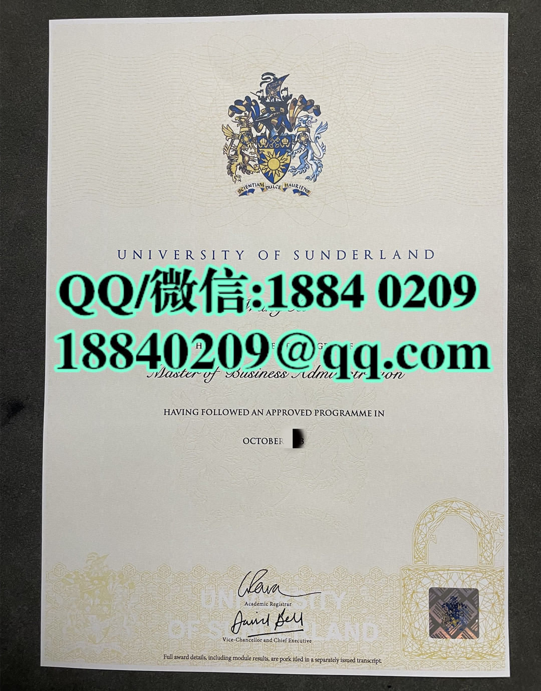 英国桑德兰大学毕业证成绩单留才认证，University of Sunderland diploma degree