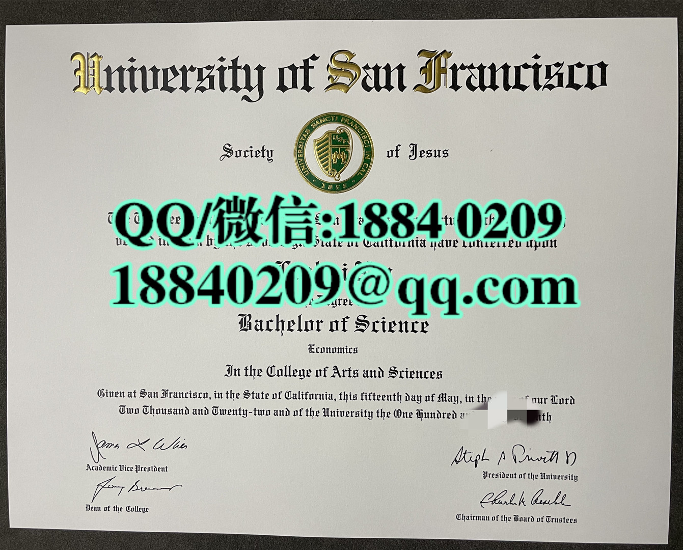美国旧金山大学毕业证成绩单留才认证，University of San Francisco diploma degree