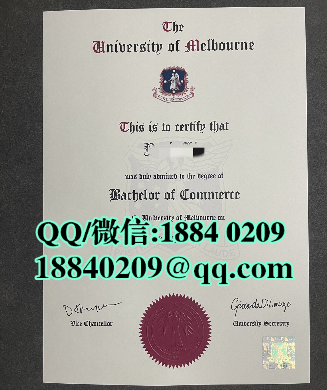 澳洲墨尔本大学本科商学学士学位毕业证，University of Melbourne degree